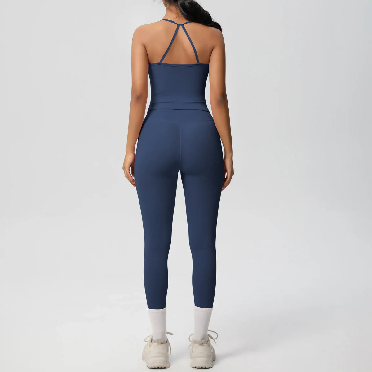 Halter Yoga Top Set Fitness Gym Suit Training Sleeveless Sport Gym Tops Crossover Back Sports Underwear  Tummy Control Slimming