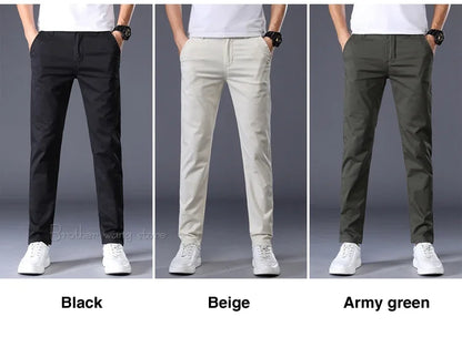 Thin Men's Pants Classic 7 Colors Summer New Casual Pant Business Fashion Stretch Cotton Slim Brand Male Trousers
