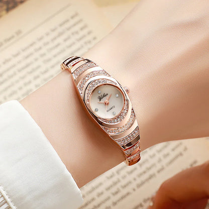 Elegant Women Watches Fashion Rhinestone Ladies Quartz Watch Bracelet Wristwatches Reloj Mujer（Without Box）