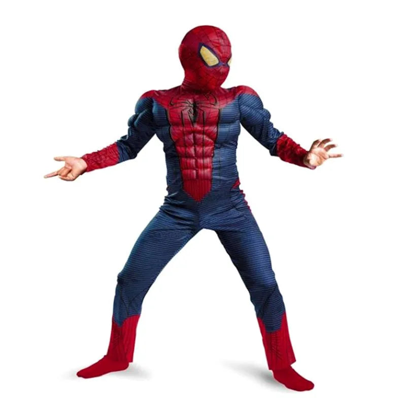 Peter Parker Muscle Costume Red Suit Halloween Cosplay Ultimate Movie Characters Party Christmas New Year Gift