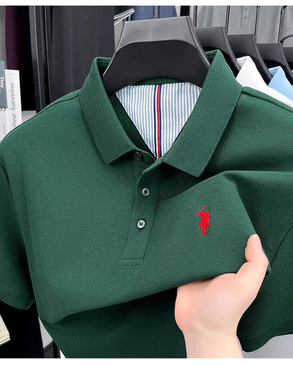 High end brand 100% cotton short sleeve polo shirt men luxur pony embroidery comfort breathable fashion T-shirt summer new top