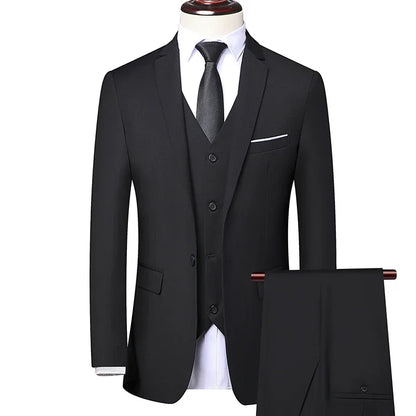 The New Store Offers Discounted Prices  Casual Formal Business Men's Fashionable Gentleman Solid Color All-season Fitted Suit