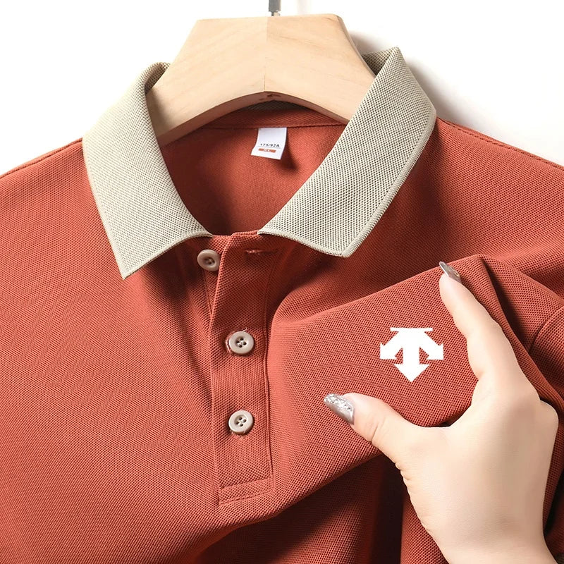 New Designer Original Men's Polo Shirt New Collar Luxury Printed Short Sleeved Casual Business T-shirt Comfortable Men's Wear