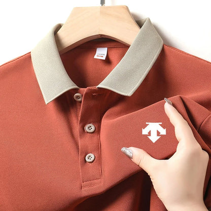 New Designer Original Men's Polo Shirt New Collar Luxury Printed Short Sleeved Casual Business T-shirt Comfortable Men's Wear