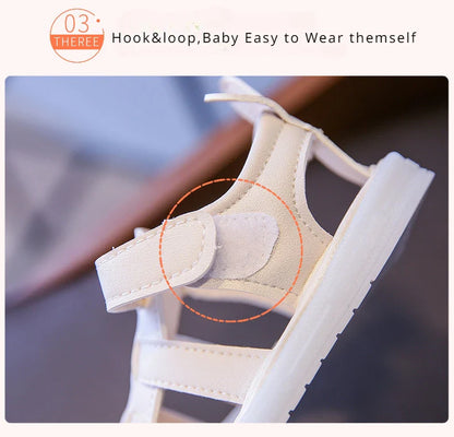 Summer Children Light-up Toddler Shoes New Bunny Soft-soled Roman Shoes Baby's Footwear Sandals Kids Shoes Girl with LED G12191