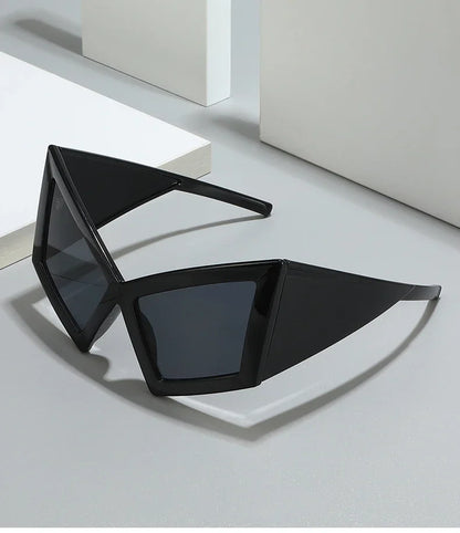 Fashion Oversized Cat Eye Sunglasses Women Red Shades UV400 Retro Gradient Men Wide Legs Sun Glasses
