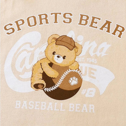 Kids Boys Short Sleeves Tees+Shorts 2-piece Clothes Set Cartoon Dinosaur Bear Summer Girls Soft Cotton Sports Casual Suit 1-6 Y