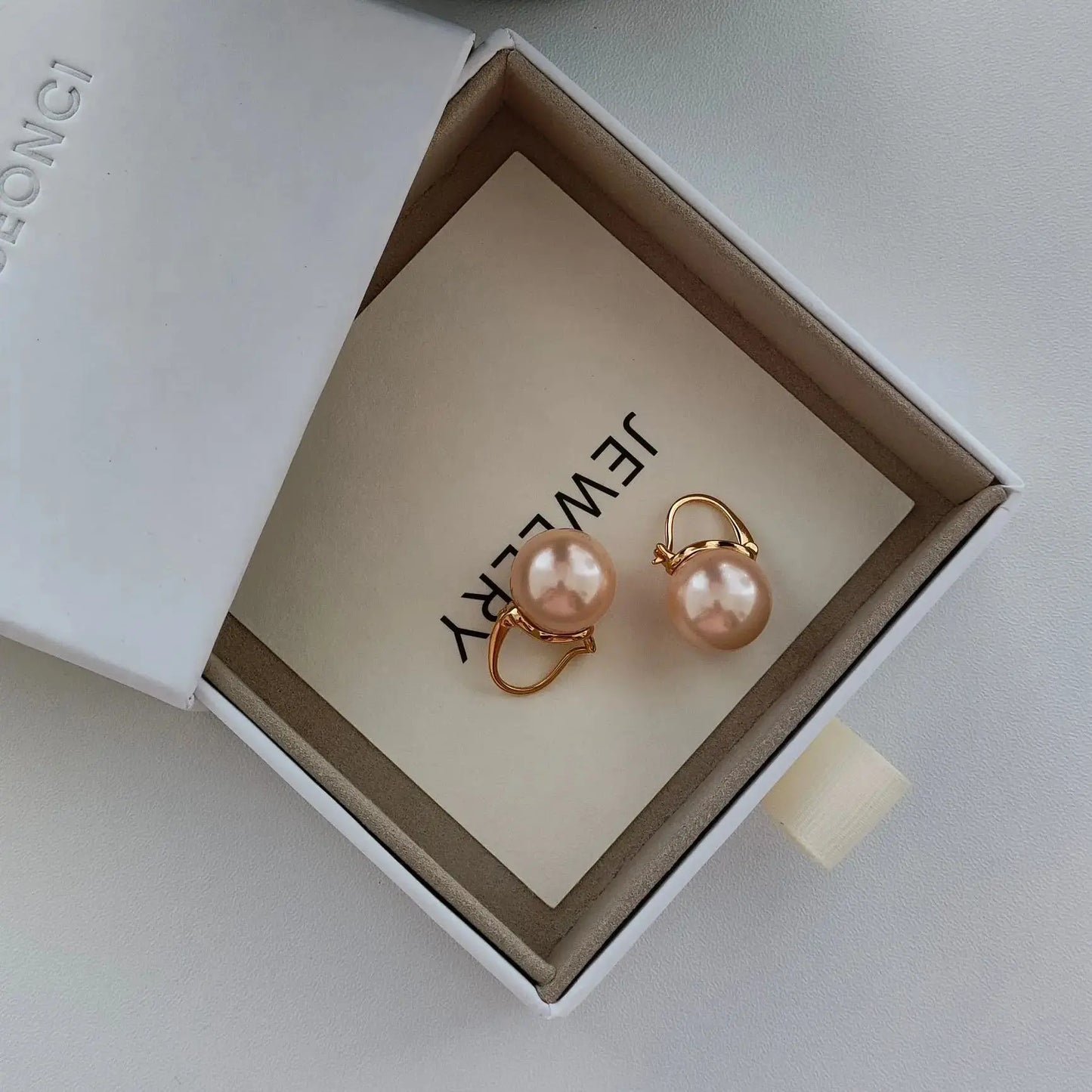 925 Sterling Silver Earring Pink Color Pearl Earring For Women Wedding Party Gift Fashion Jewelry 12-14mm Shell Pearl