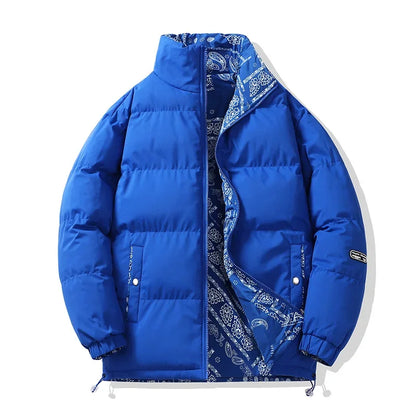 Unisex double-sided cotton padded jacket, thickened warm bread style coat, autumn winter, loose fit, M–XXL