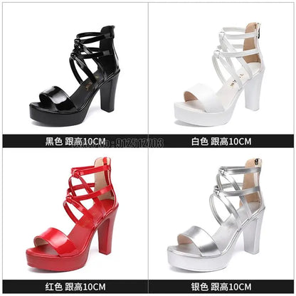 Girl Women Sandal Leather Sole High Heel Summer Shoes