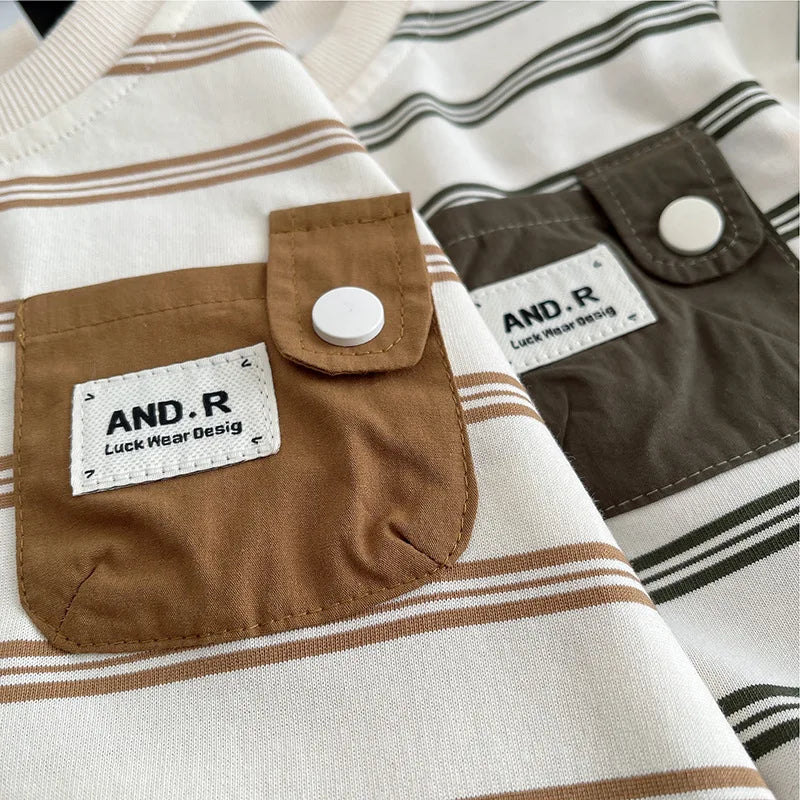 Children Summer Fashion Baby Boy Clothes Suits Striped Pocket TShirt Shorts 2pcs/Set Toddler Casual Costume Kids Tracksuits