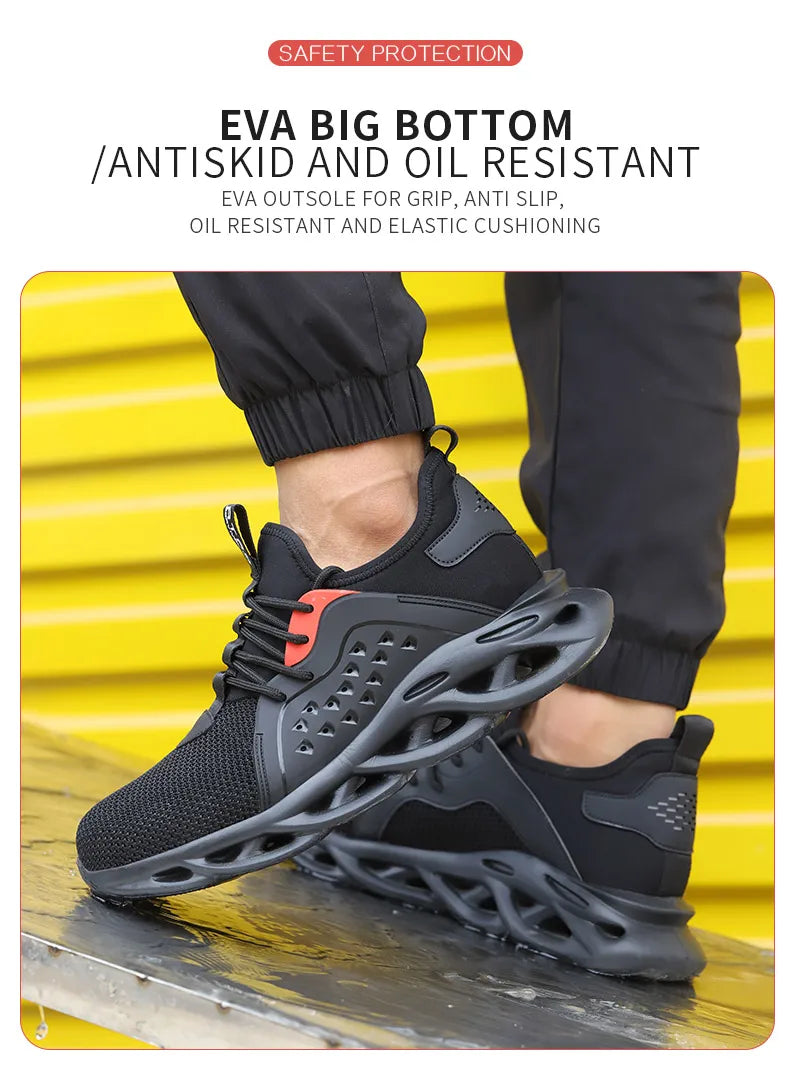 Comfortable Indestructible Safety Shoes Men Work Sneakers Light Security Boots Men Puncture-Proof Work Boots Steel Toe Shoes