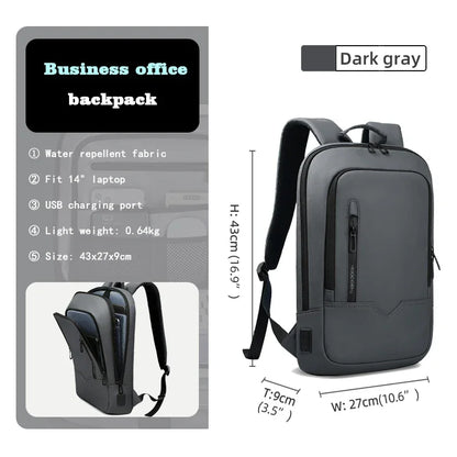 Slim Backpack For Men 15.6 Inch Laptop Bags Waterproof Minimalist Business Backpack With USB Charging Casual Travel Work Bag