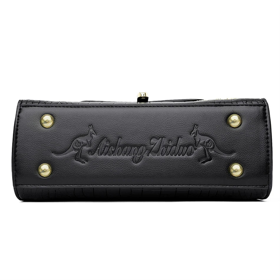 2024 Brand Crocodile Leather Crossbody Bags for Women Female Shoulder Messenger Sac Luxury Designer Ladies Handbags and Purses