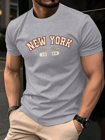 New York Brooklyn 1988 Letter Design Men T-Shirts Fashion Short Sleeve All-Match Cotton Soft T Shirt Summer Unisex Loose Clothes