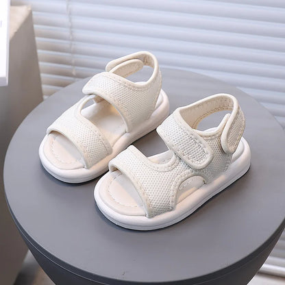 Summer Boy Casual Lightweight Cloth Vamp Beach Shoes Student Outdoor Girls Sandals Breathable Daily Platform Flat Sandals I05073