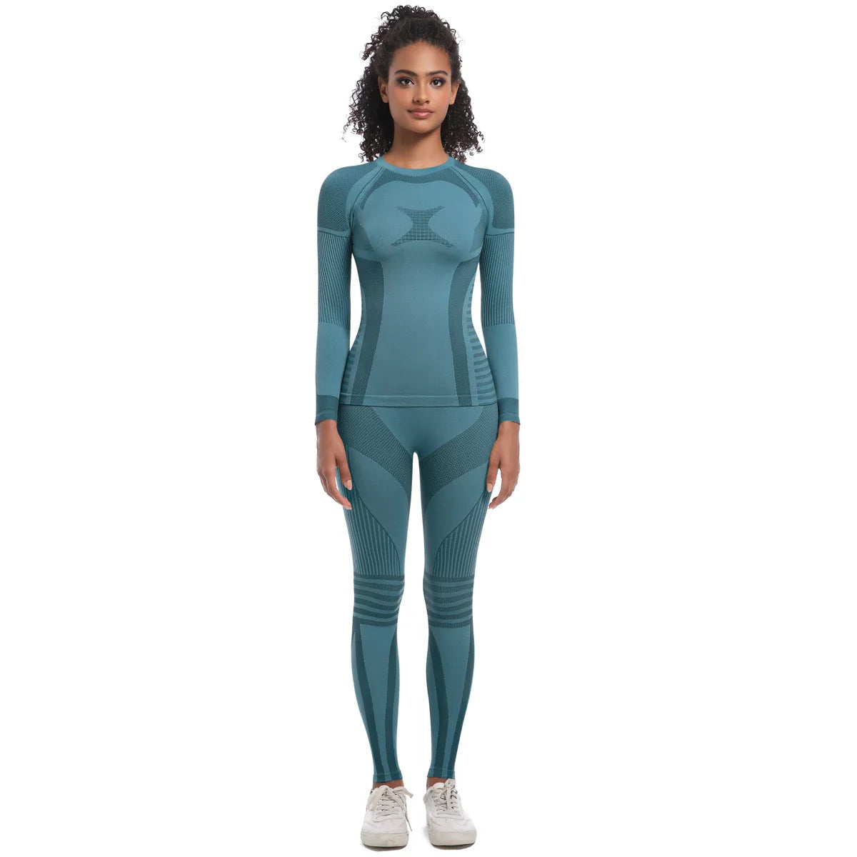 Women Skiwear Set Yoga Set Skiing Underwear Fitness Workout Thermal Gym Ski Snowboarding Running Yoga Exercise Suit Long Johns