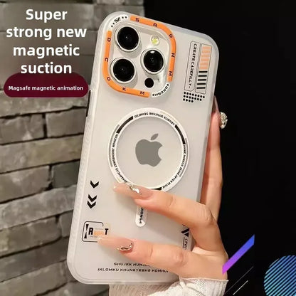 Magnetic Phone Case For iPhone 17 16 15 14 13 Pro Max Air Magsafe Wireless Charge Frosted Metal Lens Frame Buttons Cover