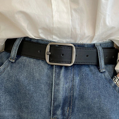 PU Leather Belt for women's Black Brown trousers belt for Jeans Casual Fashion Belts Vintage Strap Female Waistband AB005