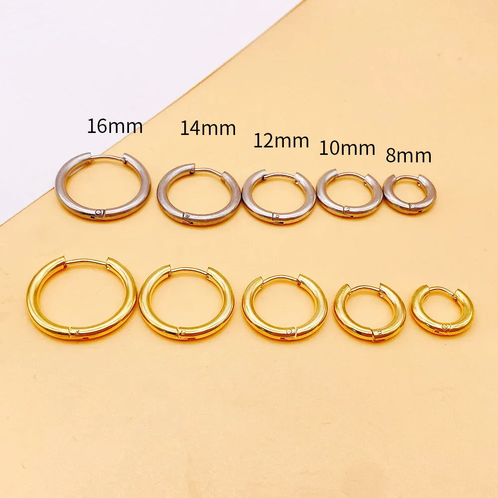 2022 New Simple Stainless Steel Small Hoop Earrings for Women Men Cartilage Ear Piercing Jewelry Pendientes Hombre Mujer