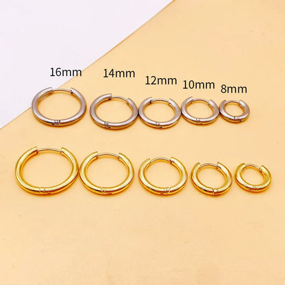 2022 New Simple Stainless Steel Small Hoop Earrings for Women Men Cartilage Ear Piercing Jewelry Pendientes Hombre Mujer