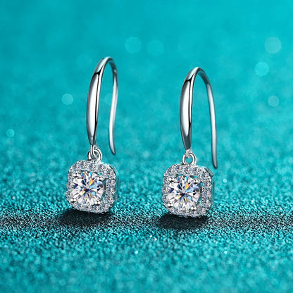1ct Moissanite Earring s925 Sterling Sliver Plated 18k White Gold Wedding Engagement Fine Jewelry Earrings For Woman
