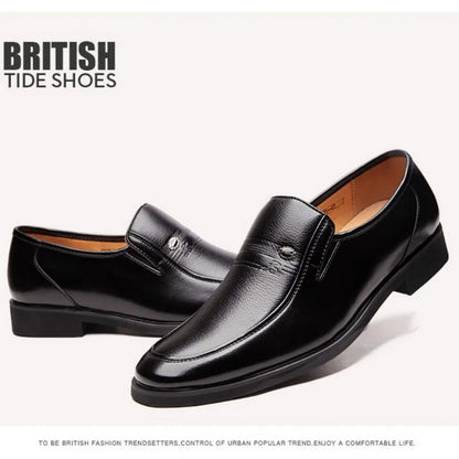 Men's Formal Oxford Leather Shoes – Black or Brown, Genuine Leather, EU 40–48