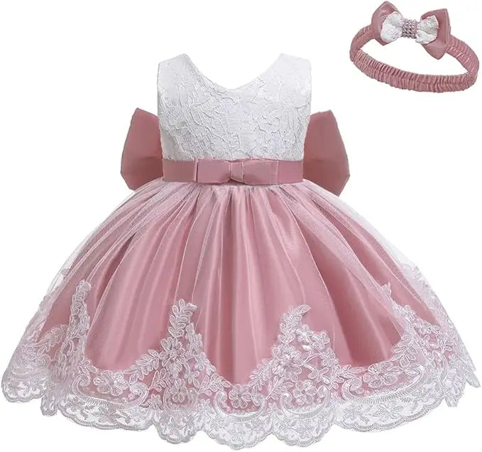 Girls White Baptism Dress Bridesmaid Dresses For Wedding Prom Gown Big Bow Girls Elegant Dresses Red Puffy Christmas Dress