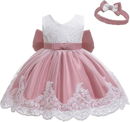 Girls White Baptism Dress Bridesmaid Dresses For Wedding Prom Gown Big Bow Girls Elegant Dresses Red Puffy Christmas Dress