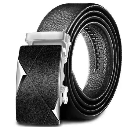 Cowhide belt, men's leather belt, automatic buckle, men's top layer, high-end trendy buckle