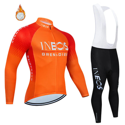 Ineos Grenadier Pro Team Tricuta Cycling Man 2022 Men's Bicycle Clothing Gel Clothes Jacket Bib Jersey Set Winter fleece Suit