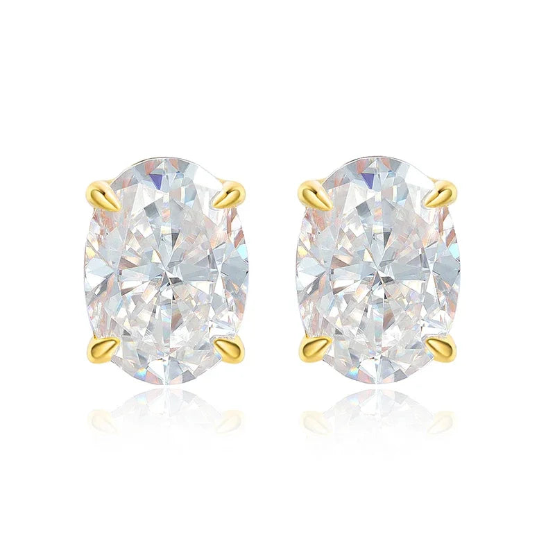 0.5-5CT Doveggs Moissanite Stud Earrings for Women Bridal Oval Cut Ear Jewelry Lab Diamond 100% S925 Sterling Silver