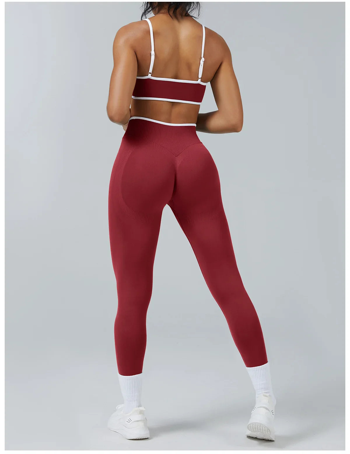 Women's Color Block Seamless High-Stretch Yoga Set, Butt Lifting Yoga Pants, Breathable Quick-Dry Active Workout Outfit