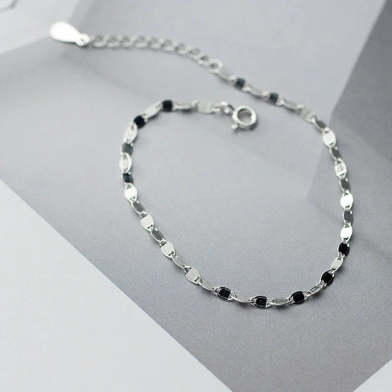 Hight Quality 925 Sterling Silver Simple Sequins Bracelet & Bangle For Women Adjustable Bracelet Fine Jewelry Party Gift