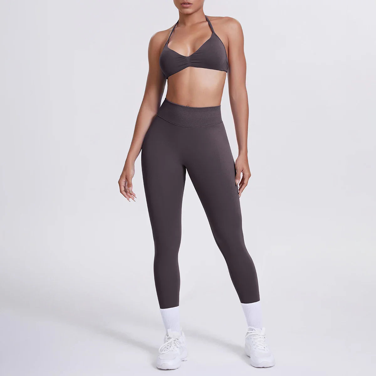 Women 2pcs Patchwork Sport Yoga Suit Training Sleeveless Sport Gym Tops Tummy Control Slimming Booty Leggings Yoga Suit Sports