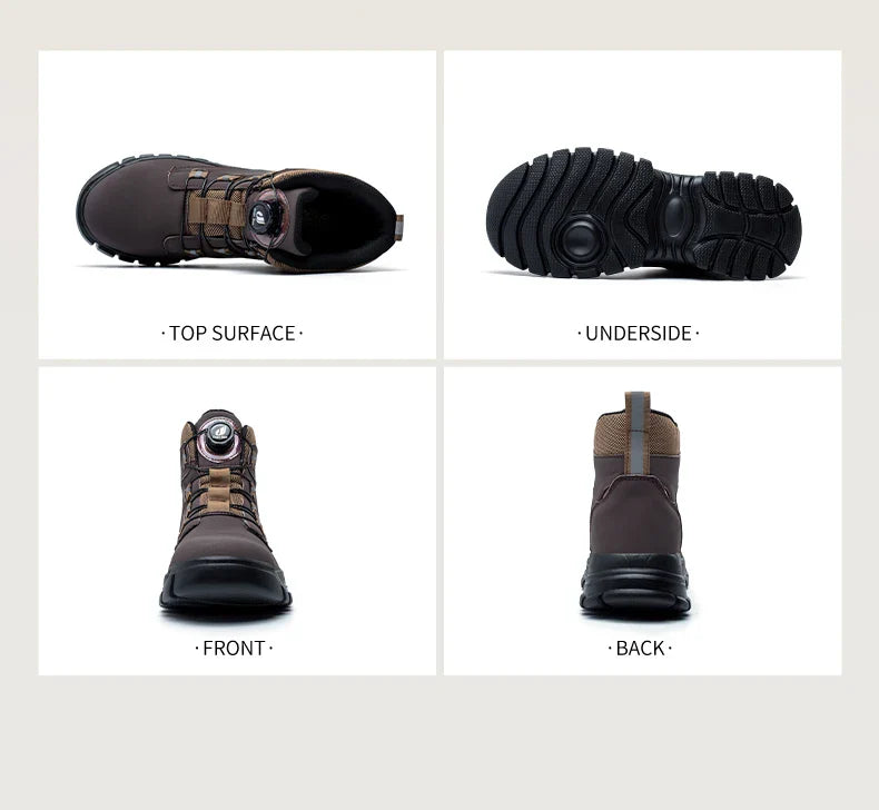 Waterproof Safety Boots Men Indestructible Steel Toe Work Boots Anti-smash Stab-resistant Safety Shoes Biker Botas Para Hombre