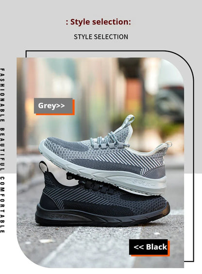 Breathable Work Sneakers Men Safety Shoes Construction Steel Toe Work Shoes Safety Boots Men's Puncture Proof Summer Work Shoes