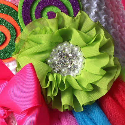 Rainbow Lollipop Girls Dress Sweet Purim Festival Celebrate Costume Fancy Carnival Children Vestidos Princess Cosplay Outfits