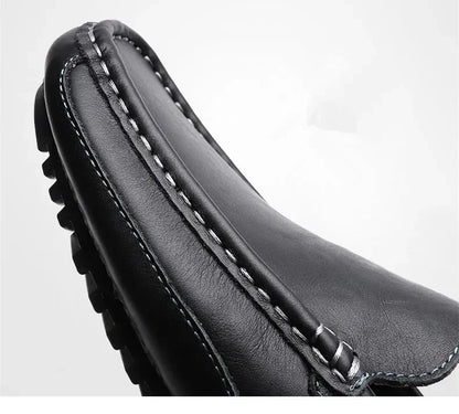 Genuine Leather Breathable Mocasines Casual Loafers Leather Shoes For Men Slip On Formal Italian Driving Flat Chaussure Homme