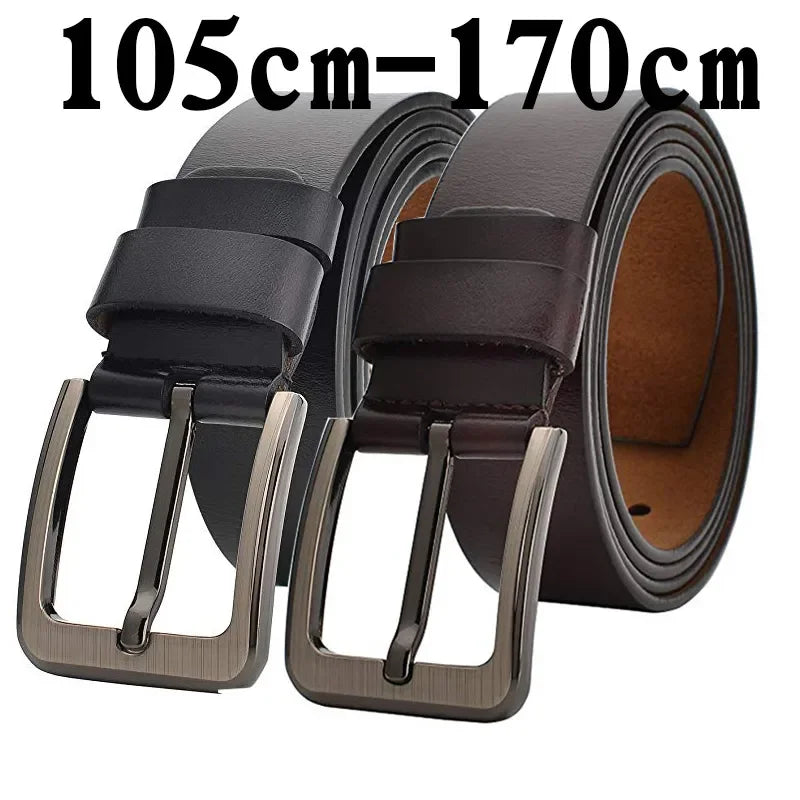 2024 Genuine Leather Belt Men 140 150 160 170cm Large Size Luxury Designer Belts Split Leather High Quality Waist Belt