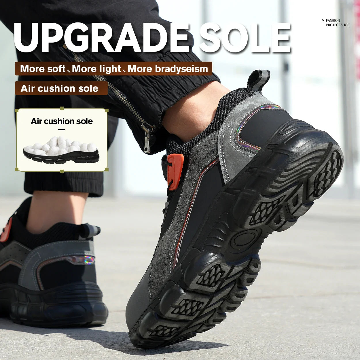 Rotary Buckle New Work Sneakers Lightweight Protective Shoes Safety Industrial Puncture-Proof Anti-smash Men Steel Toe Shoes
