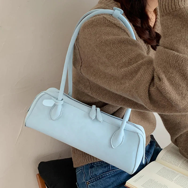 Vintage Suede Long Shoulder Bag 2026 New Women Shoulder Bag Luxury Ladies Handbag Female Commuter Shopping Underarm Bag