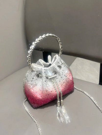 Handle Rhinestones Evening clutch Bag Purses and handbag luxury Designer shoulder bag Shiny Crystal Clutch purse bucket bag