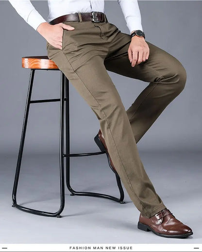 Men's Business Casual Pants Spring Summer Elastic Trousers Office Suit Pant Quick Dry Formal Stretch Pant Breathable Comfortable