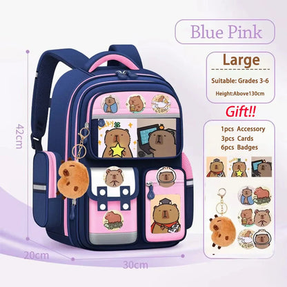 School Bag Waterproof Backpack Large Capacity Alleviate Burden Protecting Spine Widen Straps Backpack for Students Gift