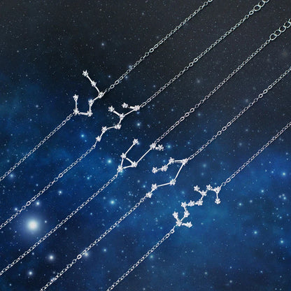 Classic Constellation Exquisite Bracelets 925 Sterling Silver Simple Leo Virgo Libra Chain Bracelet For Women Jewelry