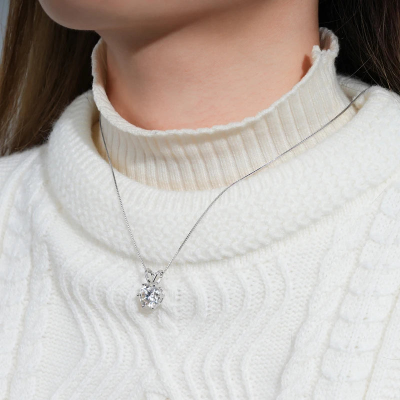 Pendant Necklaces S925 Sterling Silver Solitaire Necklace Chains For Women Jewellry Gifts
