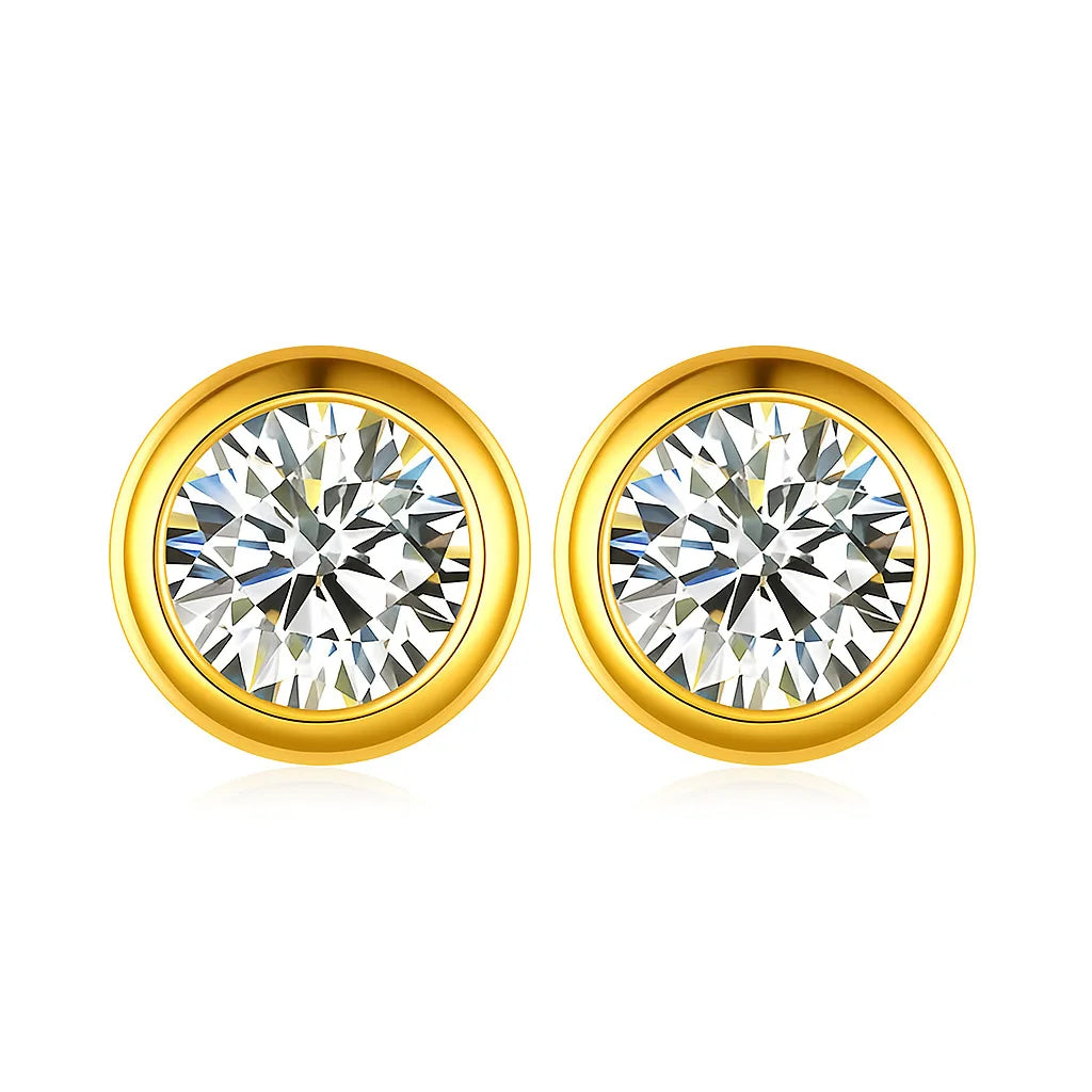 0.3/0.5 Carat Round Moissanite Diamond Stud Earrings For Women S925 Sterling Silver Pendientes Wedding Party Fine Jewelry