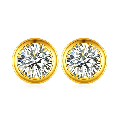 0.3/0.5 Carat Round Moissanite Diamond Stud Earrings For Women S925 Sterling Silver Pendientes Wedding Party Fine Jewelry