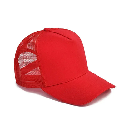 Custom Trucker Hat Logo Cotton Mesh Breathable Baseball Cap Women Men Summer Sunshade Mesh Cap 5 Panels Truck Hat Cap Wholesale